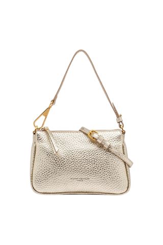 Tracollina pochette in pelle laminata colore platino. GIANNI CHIARINI | 8750-LIGHT GOLD